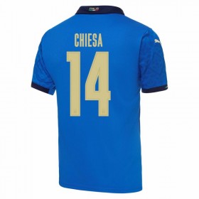 Camisolas de futebol Itália Federico Chiesa 14 Equipamento Principal EURO 2020 Manga Curta